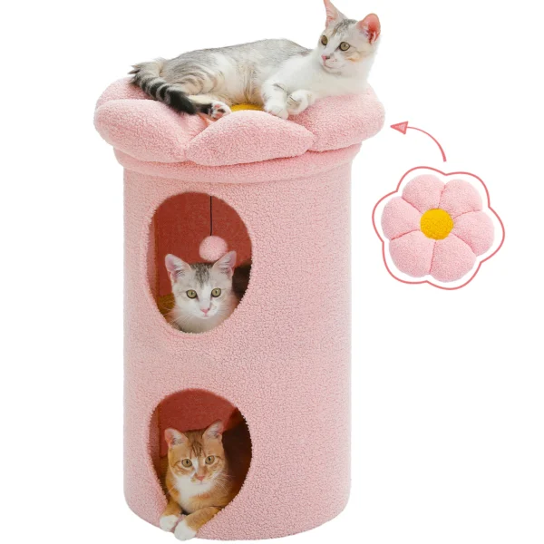 2-Storey Indoor Cat House w/ Removable Flower Bed