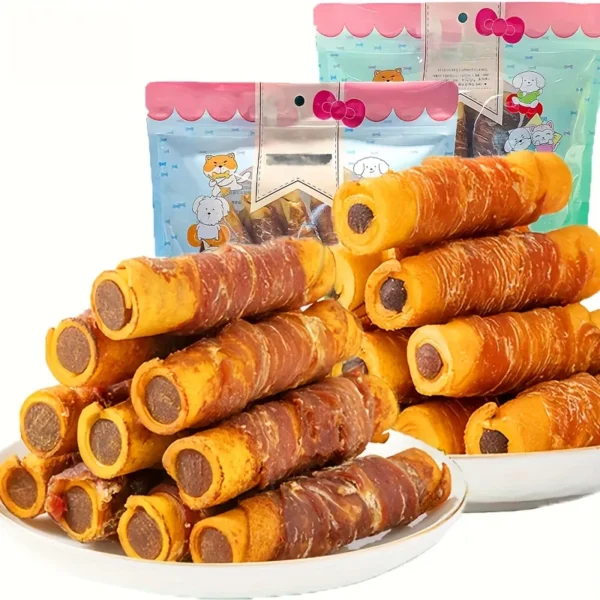 5.29oz  Chicken Wrapped Cowhide Chocolate Stick