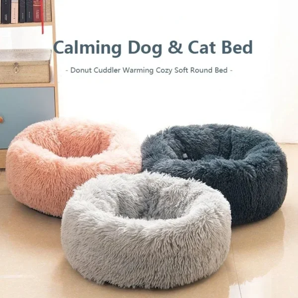 40-70cm Plush Pet Warm Washable Round Pet Bed
